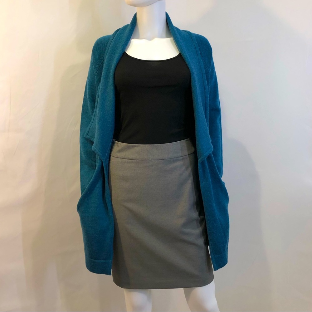 TART Teal Merino Wool Sweater Duster
